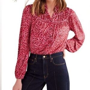 Boden jersey floral flowy top
